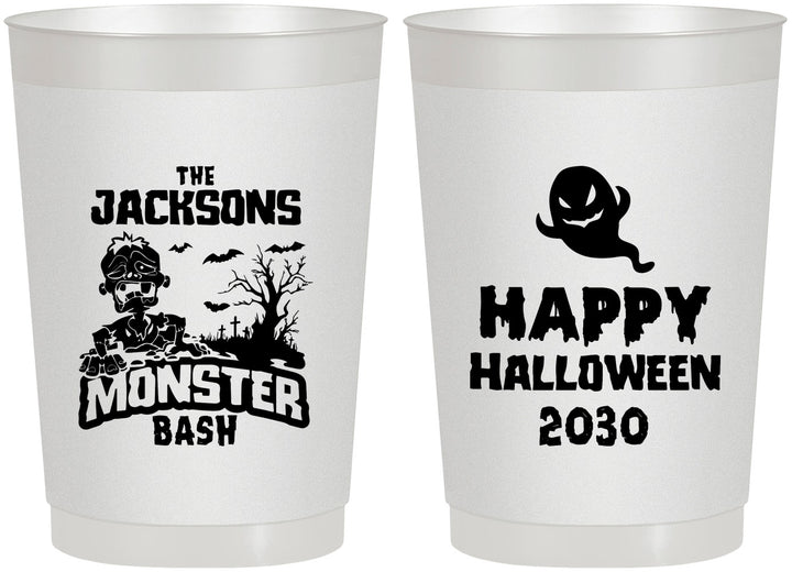 Personalized Halloween 22 oz Frosted Cups - Ghost Monster | 250022