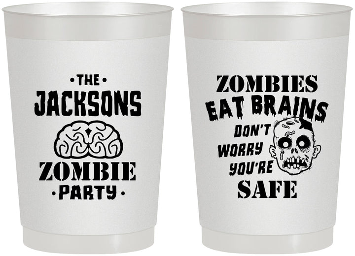 Personalized Halloween 22 oz Frosted Cups - Zombie Brain | 250026