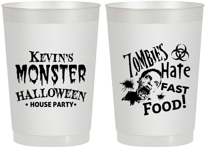 Personalized Halloween 22 oz Frosted Cups - Monster Zombie | 250027
