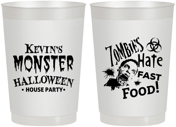 Personalized Halloween 22 oz Frosted Cups - Monster Zombie | 250027