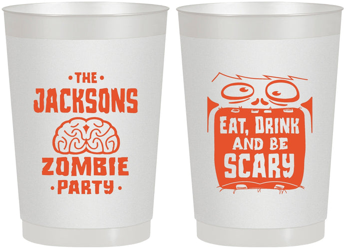 Personalized Halloween 22 oz Frosted Cups - Eat Drink Be Scary | 250028