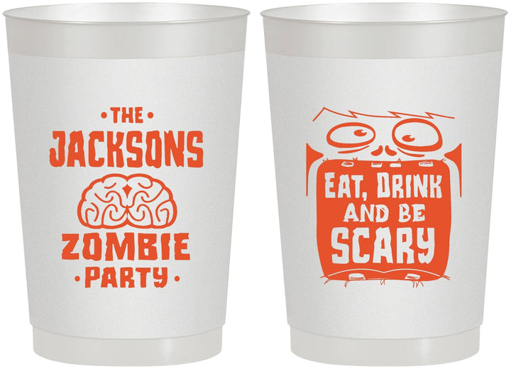Personalized Halloween 22 oz Frosted Cups - Eat Drink Be Scary | 250028