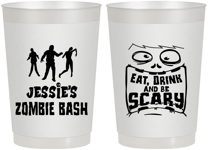 Personalized Halloween 22 oz Frosted Cups - Eat Drink Be Scary | 250029