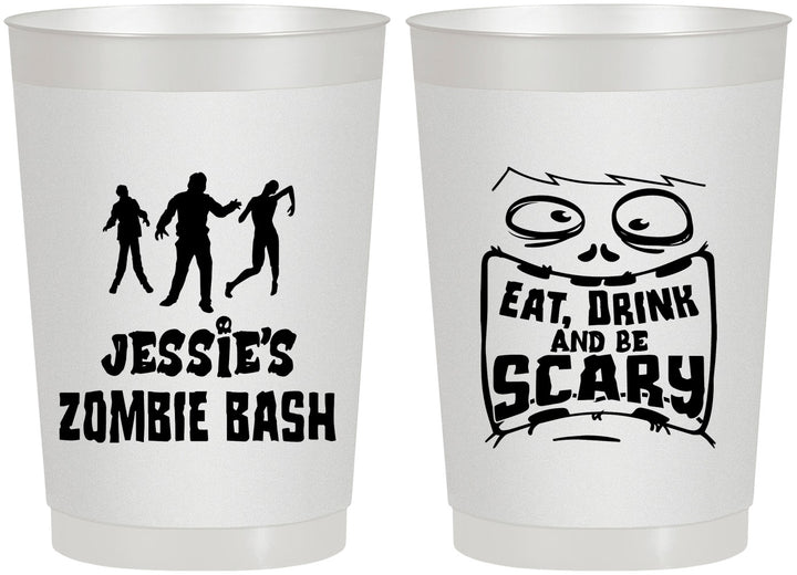 Personalized Halloween 22 oz Frosted Cups - Eat Drink Be Scary | 250029