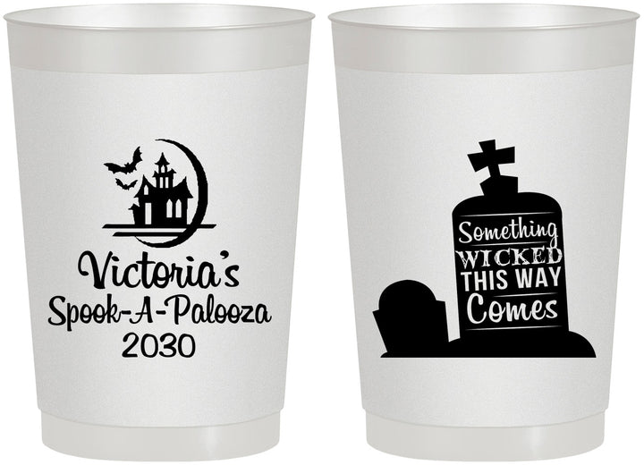 Personalized Halloween 22 oz Frosted Cups - Haunted House | 250031