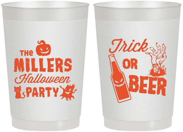 Personalized Halloween 22 oz Frosted Cups - Trick Or Beer | 250032