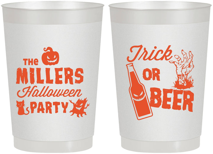 Personalized Halloween 22 oz Frosted Cups - Trick Or Beer | 250032