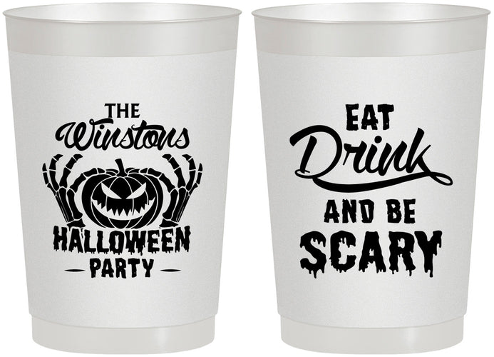 Personalized Halloween 22 oz Frosted Cups - Eat Drink Be Scary | 250033
