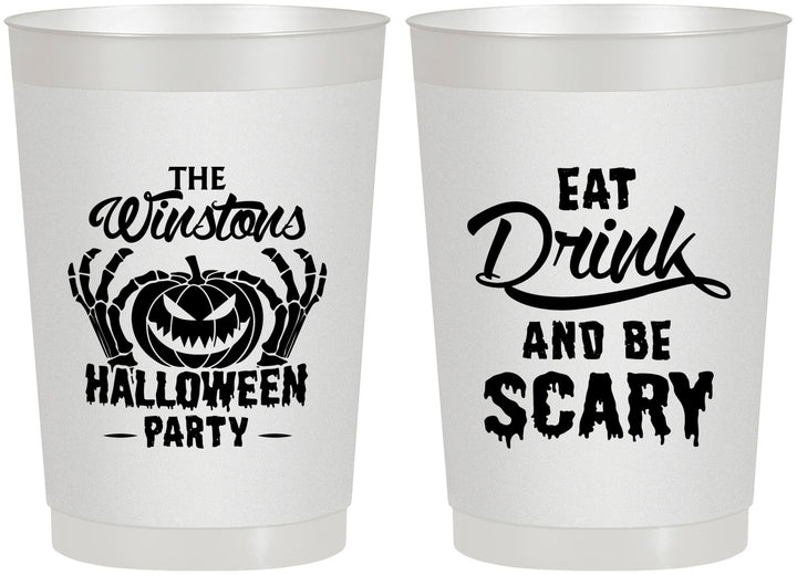 Personalized Halloween 22 oz Frosted Cups - Eat Drink Be Scary | 250033