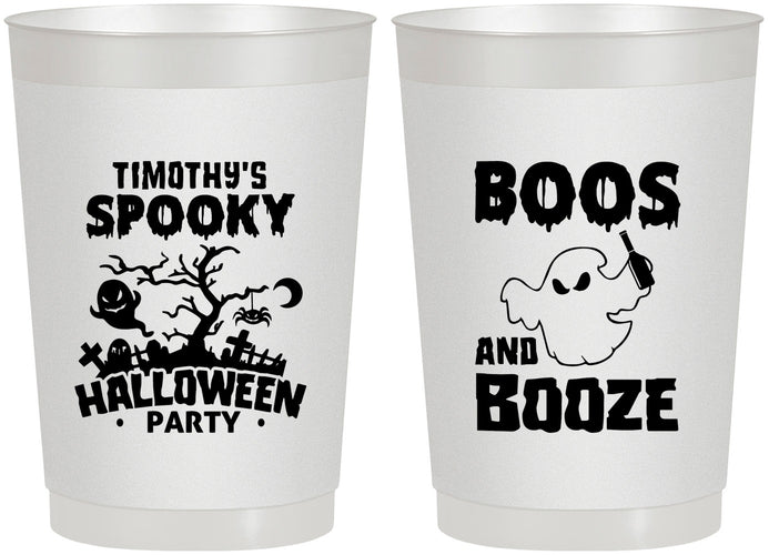 Personalized Halloween 22 oz Frosted Cups - Boos And Booze | 250041