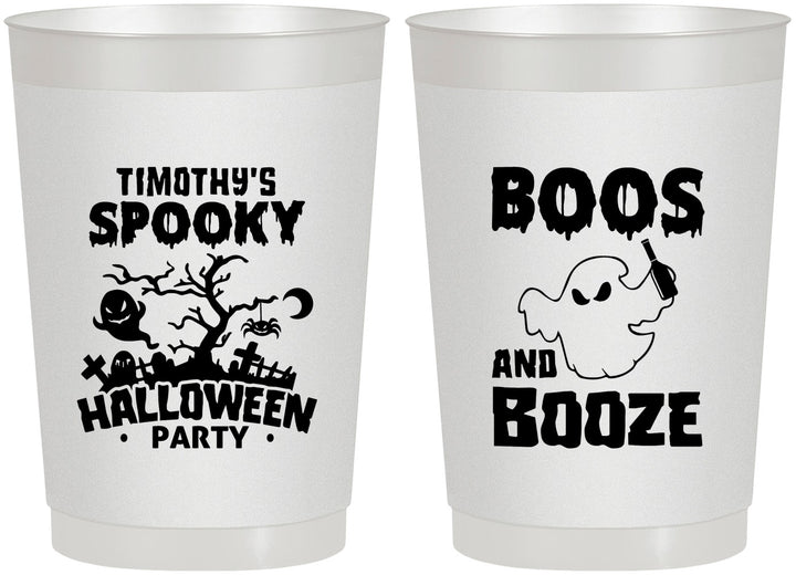 Personalized Halloween 22 oz Frosted Cups - Boos And Booze | 250041