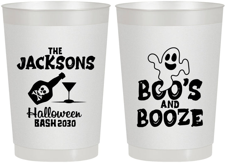 Personalized Halloween 22 oz Frosted Cups - Boos And Booze | 250047