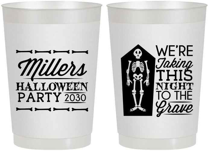 Personalized Halloween 22 oz Frosted Cups - Skeleton | 250051