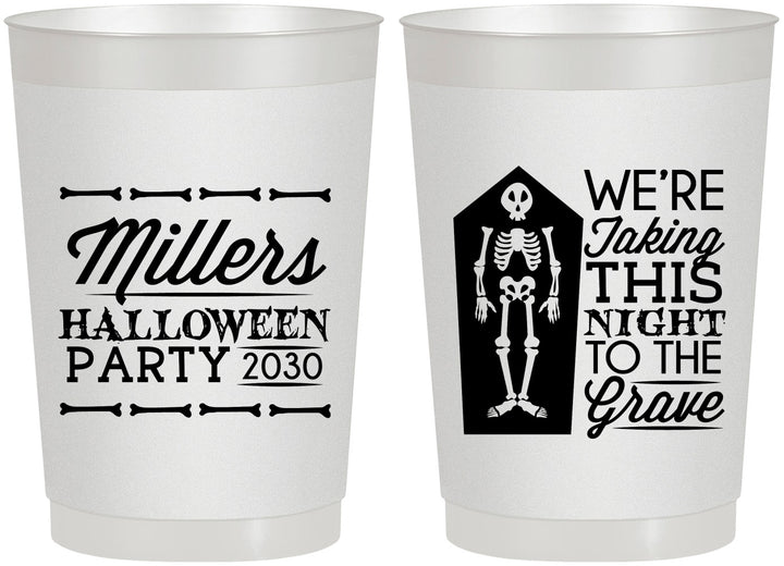 Personalized Halloween 22 oz Frosted Cups - Skeleton | 250051