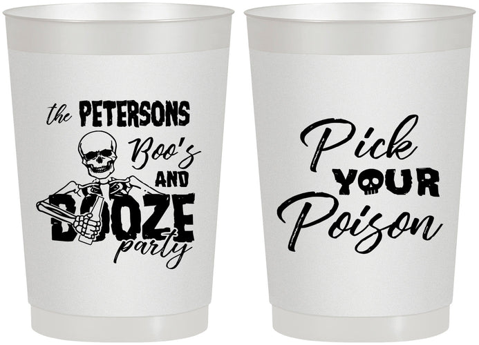 Personalized Halloween 22 oz Frosted Cups - Boos And Booze | 250054