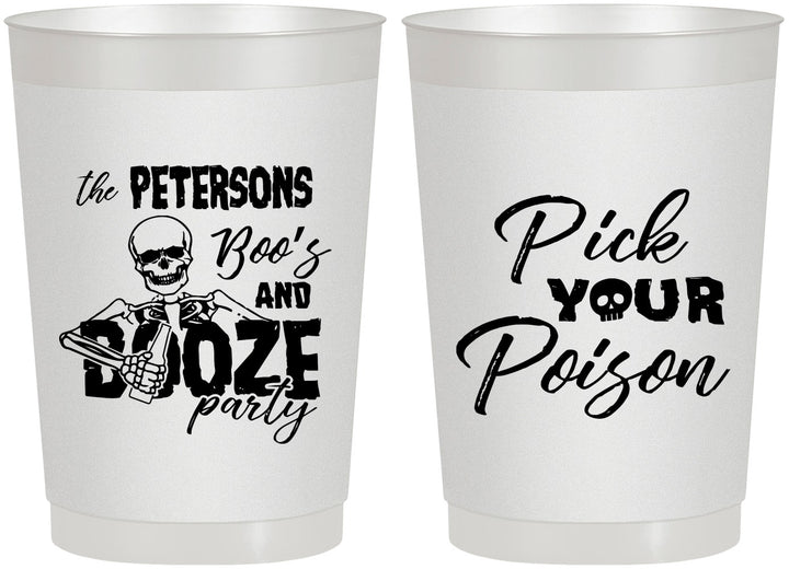 Personalized Halloween 22 oz Frosted Cups - Boos And Booze | 250054