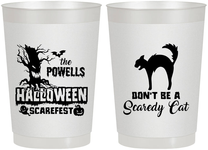 Personalized Halloween 22 oz Frosted Cups - Scaredy Cat | 250055