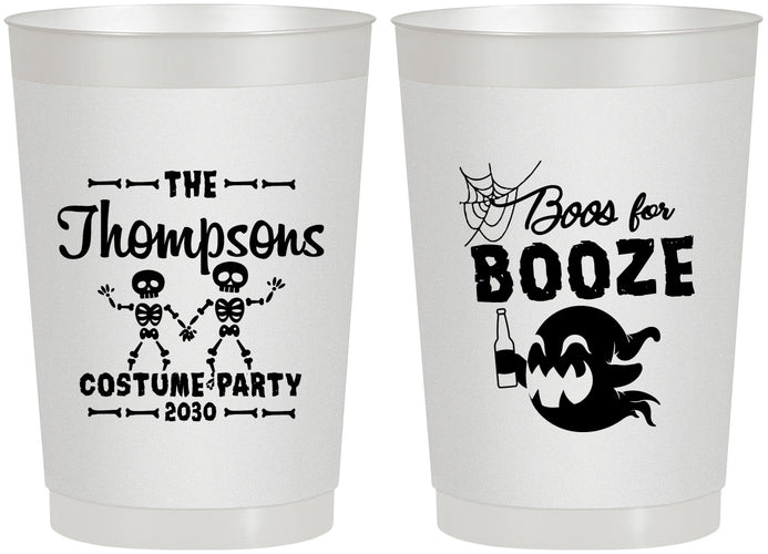 Personalized Halloween 22 oz Frosted Cups - Boos And Booze | 250058