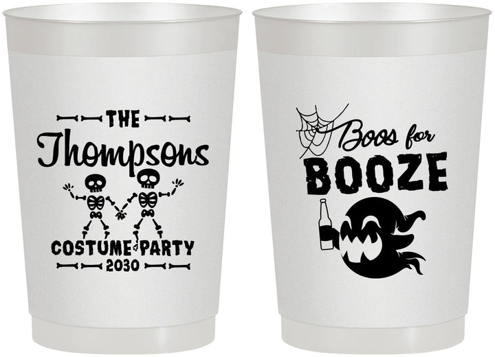 Personalized Halloween 22 oz Frosted Cups - Boos And Booze | 250058
