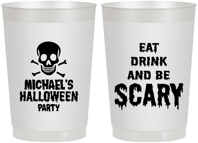Personalized Halloween 22 oz Frosted Cups - Eat Drink Be Scary | 250059