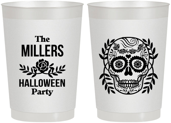 Personalized Halloween 22 oz Frosted Cups - Sugar Skull | 250061