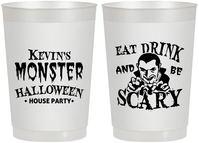 Personalized Halloween 22 oz Frosted Cups - Eat Drink Be Scary | 250063