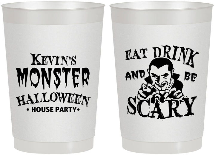Personalized Halloween 22 oz Frosted Cups - Eat Drink Be Scary | 250063