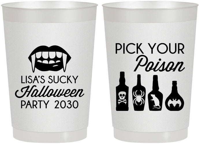 Personalized Halloween 22 oz Frosted Cups - Pick Your Poison | 250065