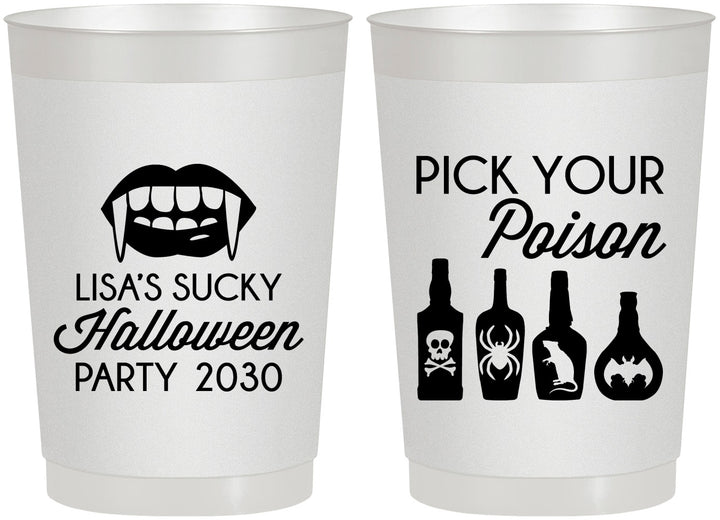Personalized Halloween 22 oz Frosted Cups - Pick Your Poison | 250065