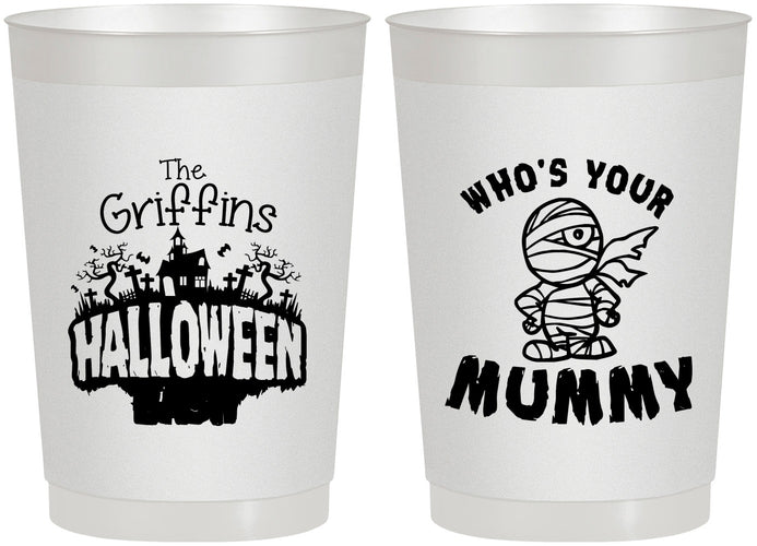 Personalized Halloween 22 oz Frosted Cups - Whos Your Mummy | 250067