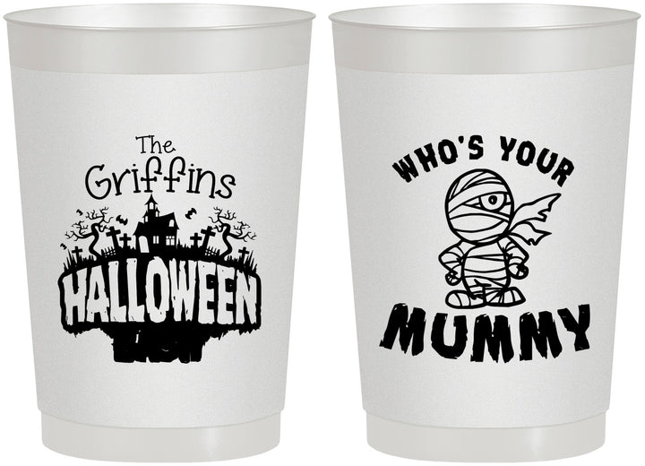 Personalized Halloween 22 oz Frosted Cups - Whos Your Mummy | 250067