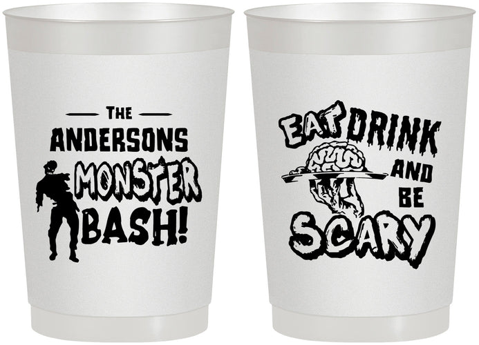 Personalized Halloween 22 oz Frosted Cups - Eat Drink Be Scary | 250070
