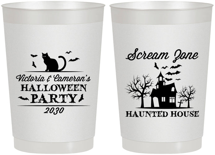 Personalized Halloween 22 oz Frosted Cups - Haunted House | 250071