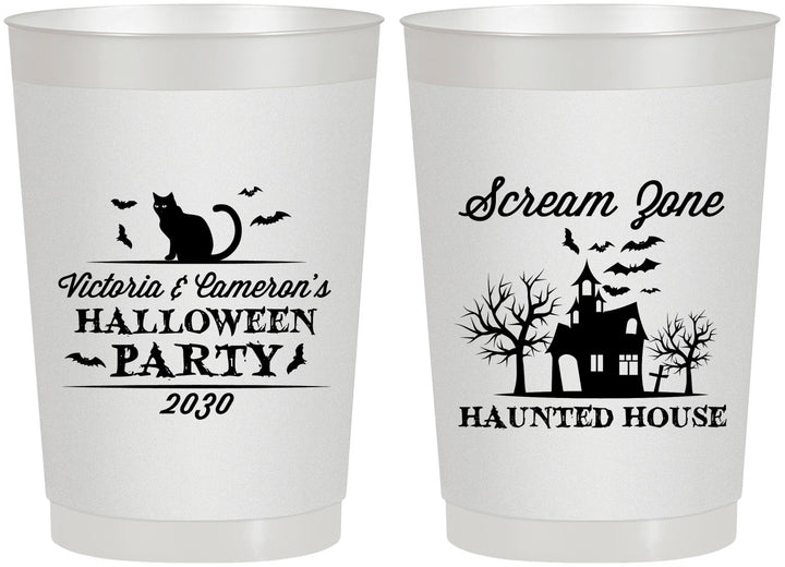 Personalized Halloween 22 oz Frosted Cups - Haunted House | 250071
