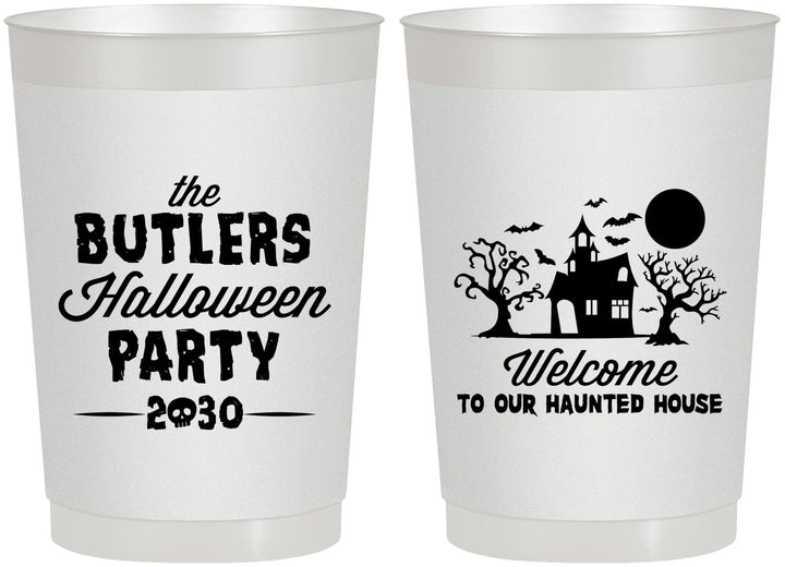Personalized Halloween 22 oz Frosted Cups - Haunted House | 250073