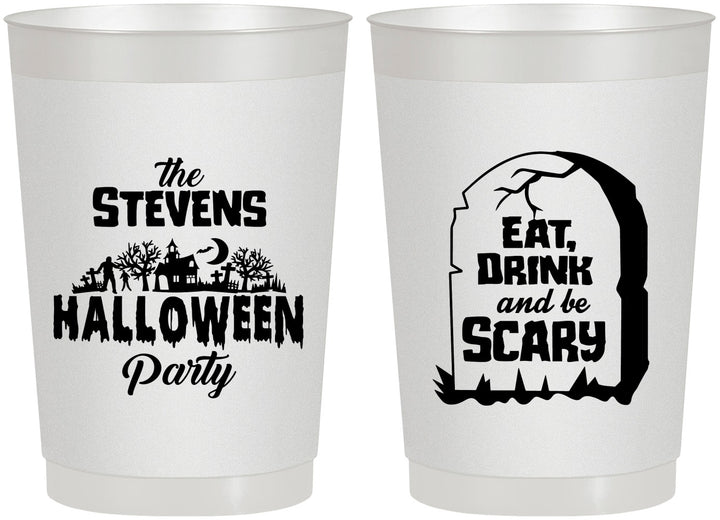 Personalized Halloween 22 oz Frosted Cups - Eat Drink Be Scary | 250074