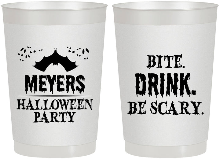 Personalized Halloween 22 oz Frosted Cups - Bite Drink Be Scary | 250082