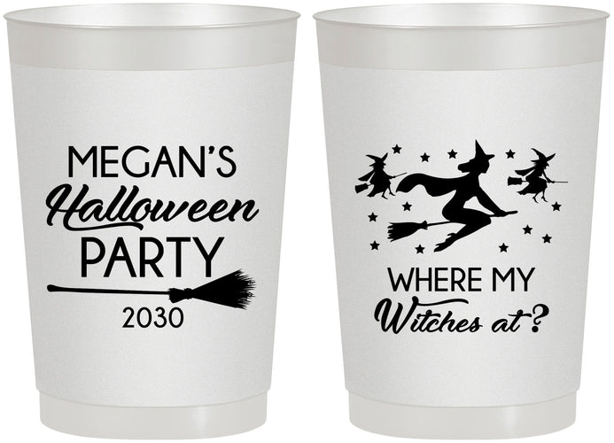 Personalized Halloween 22 oz Frosted Cups - Where My Witches At | 250086