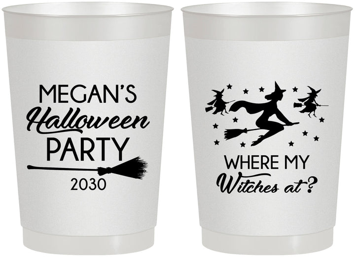 Personalized Halloween 22 oz Frosted Cups - Where My Witches At | 250086