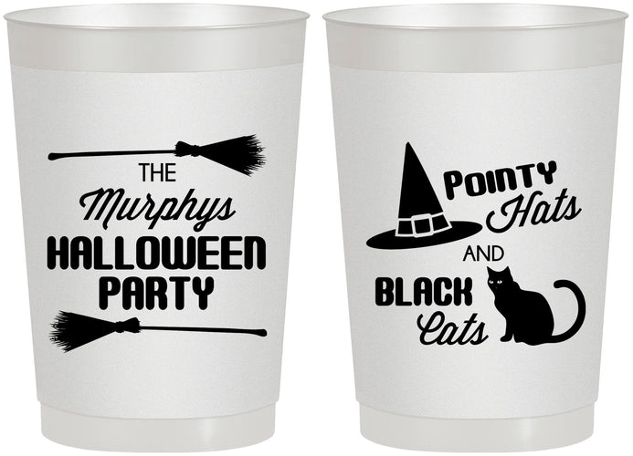 Personalized Halloween 22 oz Frosted Cups - Black Cats | 250087