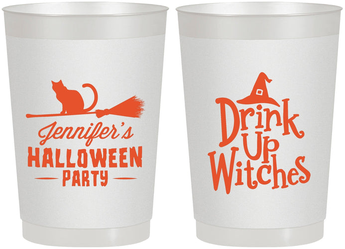 Personalized Halloween 22 oz Frosted Cups - Drink Up Witches | 250096