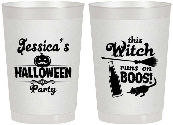 Personalized Halloween 22 oz Frosted Cups - Witch Boos | 250097