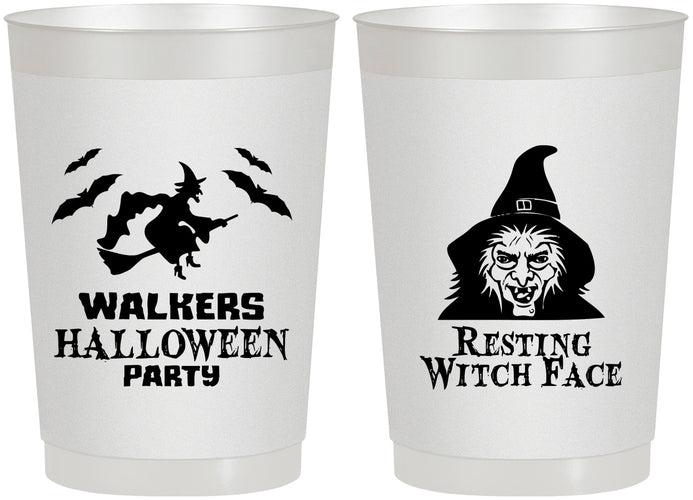 Personalized Halloween 22 oz Frosted Cups - Resting Witch Face | 250099