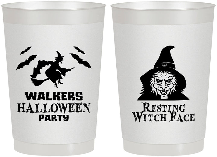 Personalized Halloween 22 oz Frosted Cups - Resting Witch Face | 250099