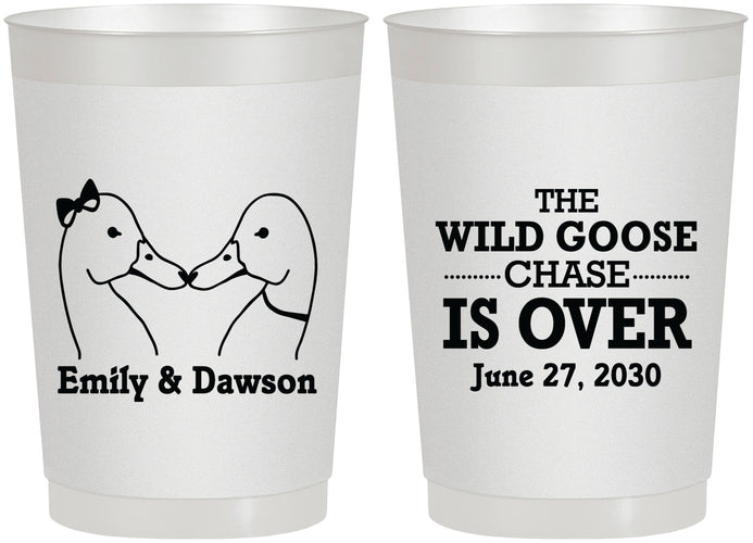 Personalized Wedding 22 oz Frosted Cups - Wild Goose | 251