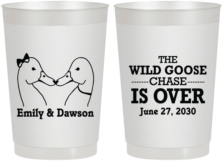 Personalized Wedding 22 oz Frosted Cups - Wild Goose | 251