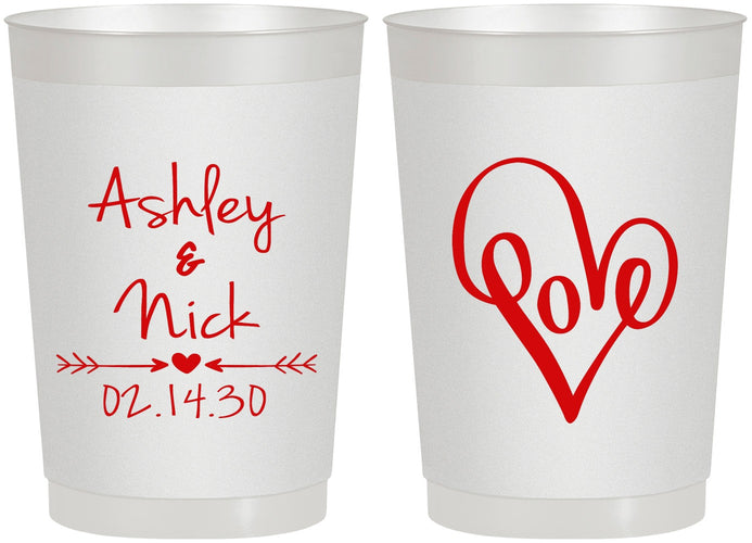 Personalized Wedding 22 oz Frosted Cups - Love | 252