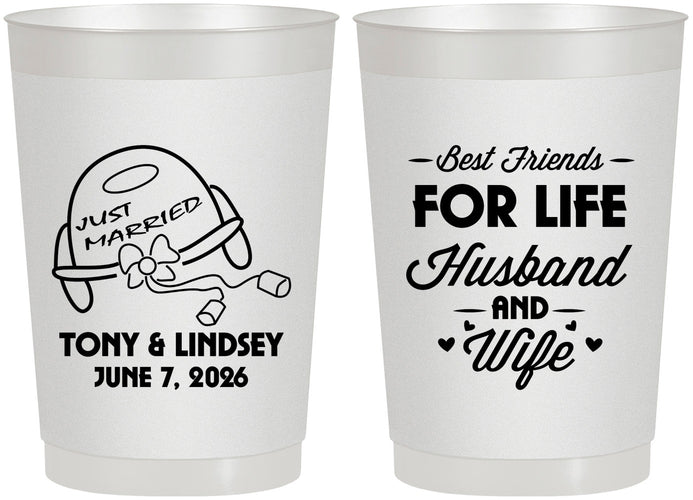 Personalized Wedding 22 oz Frosted Cups - Best Friends For Life | 256