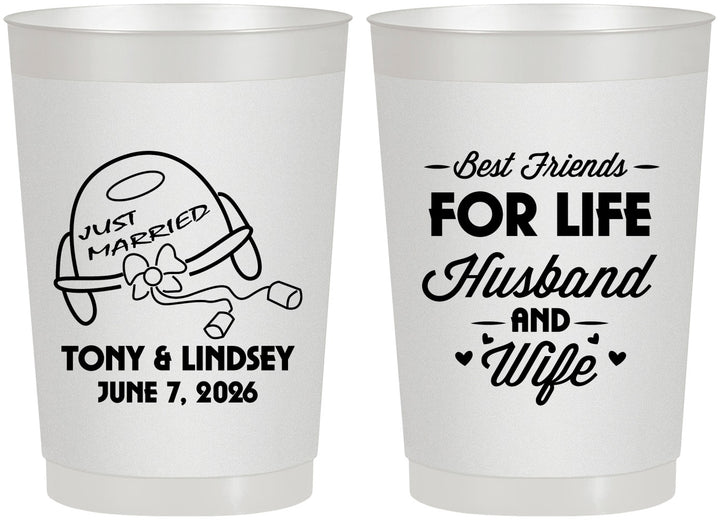 Personalized Wedding 22 oz Frosted Cups - Best Friends For Life | 256