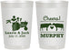 Personalized Wedding 22 oz Frosted Cups - Tractor Cows | 257